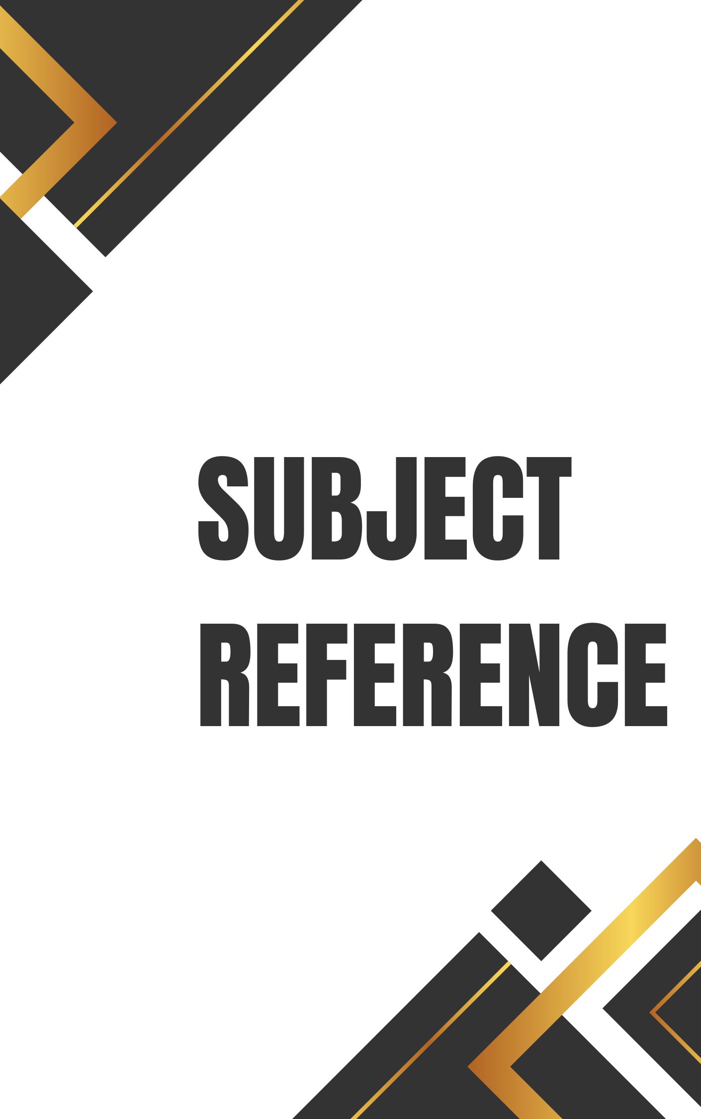 Subject Reference
